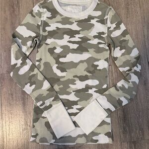 Aerie Green Camouflage Long Sleeve Tee